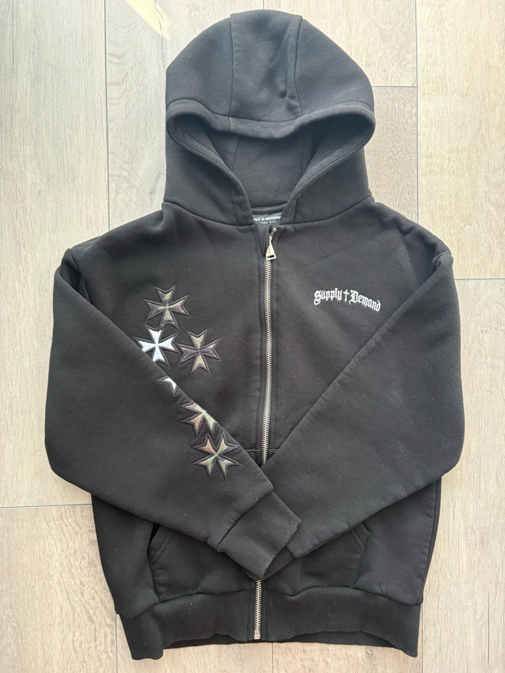 Supply & Demand Juniors' Slate Full-Zip Hoodie Size M Black
